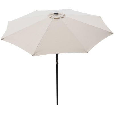 26. GARDEN UMBRELLA WITH LED LIGHTING 300 CM BEIGE