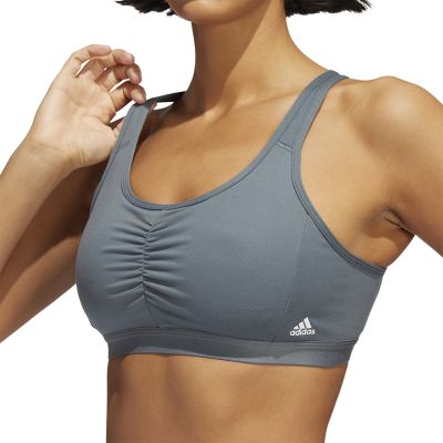 9. adidas Coreessentials Medium-Support Women's Sports Bra Gray HD7686