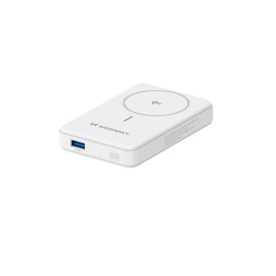 5. Powerbank Wozinsky WLWP-10KA0Y3WS 22.5W PD Qi2 10000 mAh, with stand, 1x USB-A, 1x USB-C - white