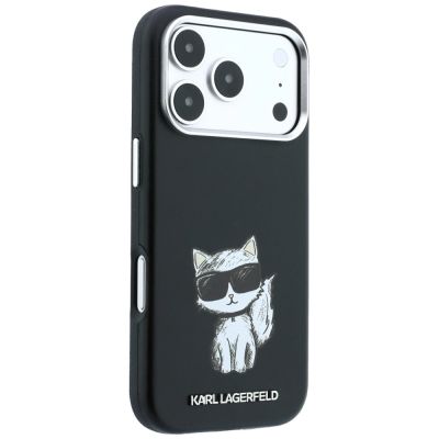 5. Karl Lagerfeld Smooth Choupette Sketch MagSafe Case for iPhone 18 Pro / 17 Pro / 18 Pro - Black
