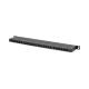 12. High density patch panel 19'' 24x RJ45, LSA level, cat.6A, shielded, 0.5U, black, cable guide
