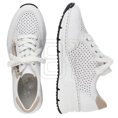 18. Rieker W N6304-80 white leather wedge shoes