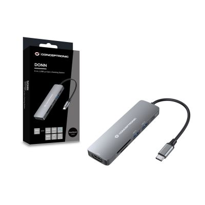 4. Conceptronic DONN11G Docking Station Wired USB 3.2 Gen 1 (3.1 Gen 1) Type-C Gray