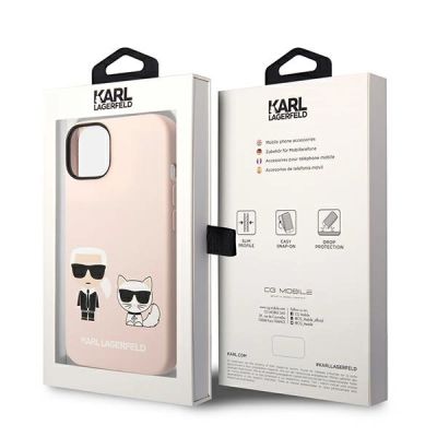 8. Karl Lagerfeld KLHMP14SSSKCI iPhone 14 6.1 "hardcase light pink / light pink Silicone Karl & Choupette Magsafe