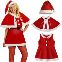 Mrs. Claus Costume with Cape