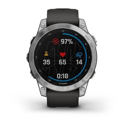 5. Garmin Fenix 7 Standard Edition (47 mm) Silver / Graphite Band watch