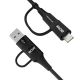 3. Wozinsky WNBAA 4in1 cable 2x USB-C 1x USB-A 1x Lightning 60W 1 m - black