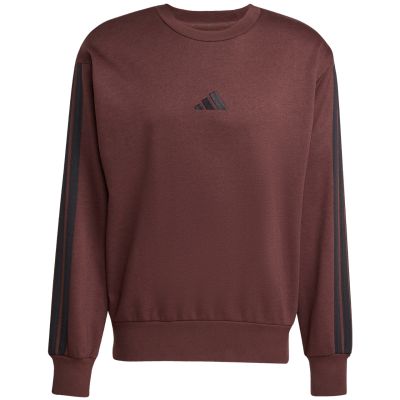 8. Men's adidas Essentials 3-Stripes Fleece Sweatshirt Brown JX0742