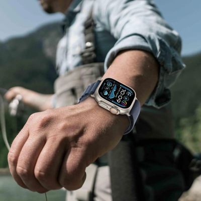 3. Tech-Protect Nylon Pro Strap for Apple Watch (44 / 45 / 46 / 49 mm) - Navy Blue
