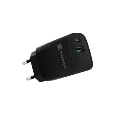 9. NATEC CHARGER RIBERA GAN 1X USB-A + 1X USB-C 30W BLACK NUC-2141