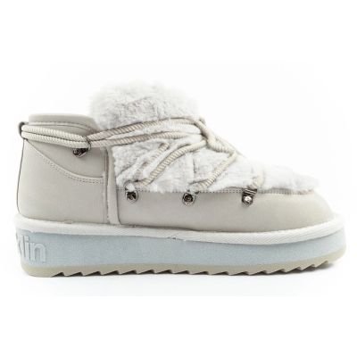 13. D.Franklin women's winter snow boots, fashionable fur lining, gray