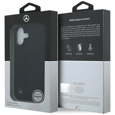 8. Mercedes Leather Laurel Leaves MagSafe Case for iPhone 17 - Black