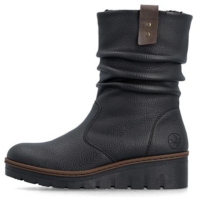 9. Women's insulated wedge ankle boots black Rieker X9155-00