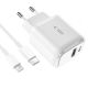 2. Tech-Protect C20W USB-C PD 20W / USB-A QC 3.0 Charger with USB-C / Lightning Cable - White