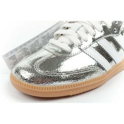 6. Adidas women's sports shoes Samba OG silver sneakers fashionable leather