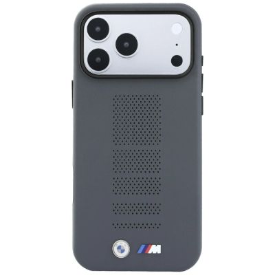3. BMW M Blue Perfo Metal Logo MagSafe Case for iPhone 18 Pro Max / 17 Pro Max - Gray