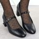 8. Black Sergio Leone PB176 low-heel pumps with strap