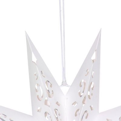 4. PAPER DECORATION STAR 45CM 9 ARMS WHITE