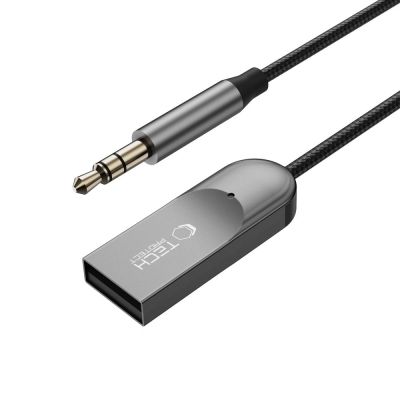 4. Tech-Protect Ultraboost AU04 Bluetooth 6.0 AUX Adapter – Grey