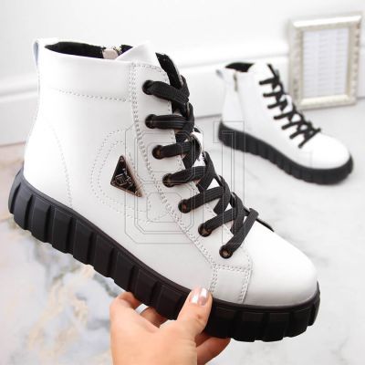 5. Filippo W PAW382B white leather platform ankle boots