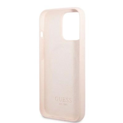 7. Guess GUHMP13XSPLP iPhone 13 Pro Max 6.7" pink/pink hard case Silicone Logo Plate MagSafe