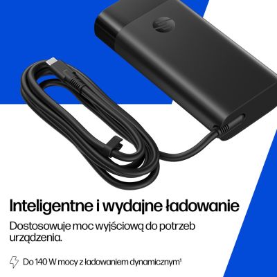 12. HP 140W Laptop Charger USB-C AC Adapter Black B7NM4AA