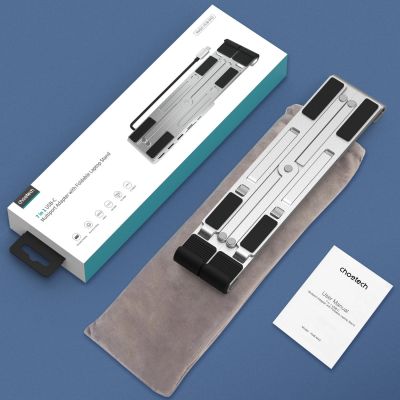 5. Choetech stand multifunctional station for laptop PD / USB-C HDMI (4K / 30Hz) / 2xUSB-A / 1xUSB-C / 1xSD / 1xTF black (HUB-M43)