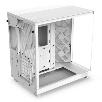 6. NZXT H6 FLOW RGB MIDI TOWER COMPUTER CASE WITH WINDOW WHITE