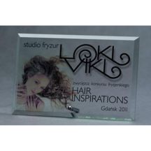 Glass trophy with LuxorJet color print