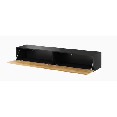 2. TV cabinet VIGO '180' 30/180/40 black/wotan oak