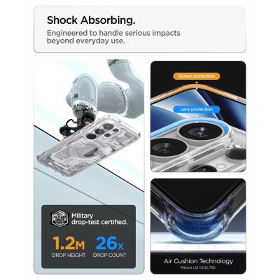 12. Spigen Ultra Hybrid Mag MagSafe Case for Samsung Galaxy S26 Ultra Zero One - Clear and White