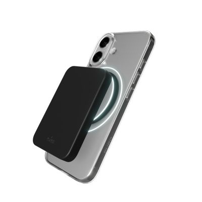 3. Puro Lite Mag TPU+PC Case Compatible with MagSafe for iPhone 17 - Transparent with Black Ring