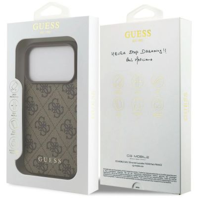 8. Guess 4G Classic Case for iPhone 17 Pro / 18 Pro - Brown