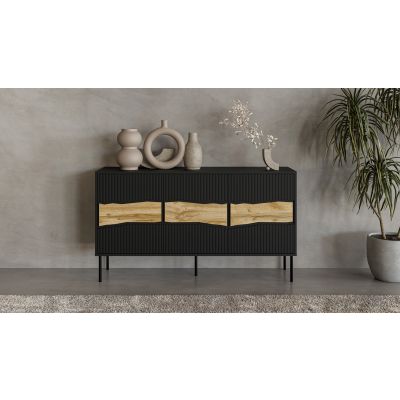 6. INSERTO 3D chest of drawers 143.5x40x80 black + LED