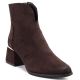 6. Women's suede high-heeled ankle boots, brown, Potocki 12422