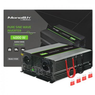 2. QOLTEC MONOLITH VOLTAGE CONVERTER | 2000W | 4000W | 24V TO 230V | PURE SINE