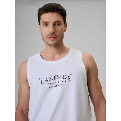 4. Men's regular sleeveless T-shirt with print 4F 4FRSS26TSLEM331-10S