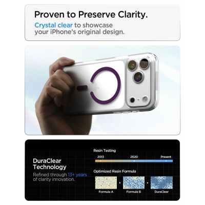 8. Spigen Ultra Hybrid Mag MagSafe Case for iPhone 18 Pro Max / 17 Pro Max – Clear Burgundy