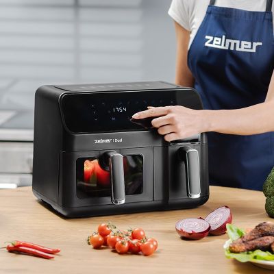 6. Air Fryer ZELMER ZAF900 5.5l Dual with double basket