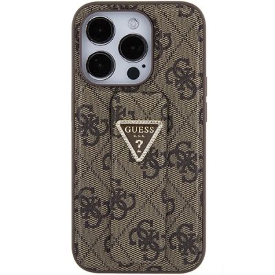 4. Guess Grip Stand 4G Triangle Strass case for iPhone 15 Pro - brown