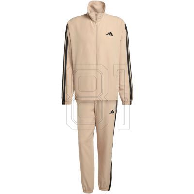 2. Men's adidas Sportswear Basic 3-Stripes Woven Tracksuit Beige JX3149