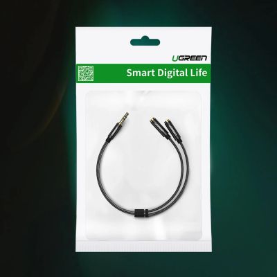 5. Ugreen AV123 headphone cable 3.5 mm minijack (male) - 2x 3.5 mm minijack (female) - black