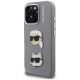 2. Karl Lagerfeld FW Grained Karl & Choupette Heads Pins Case for iPhone 16 Pro Max - Gray
