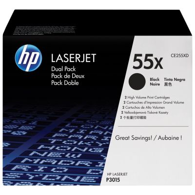 2. HP 55X 2-Pack Original LaserJet XL Black Toner Cartridges