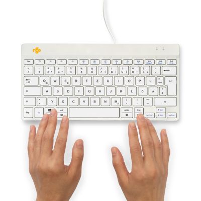 19. R-Go Tools Ergonomic R-Go Compact Break Keyboard, with Break Software, QWERTZ (DE), Wired, White