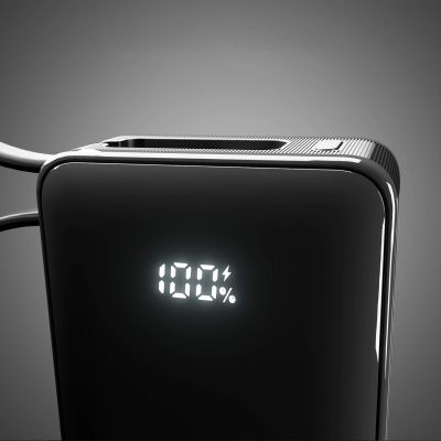 8. Powerbank SBS 10000 mAh 20W with built-in USB-C cable and digital display - black