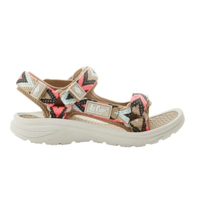 2. Lee Cooper women's shoes velcro sandals for summer on the beach light beige