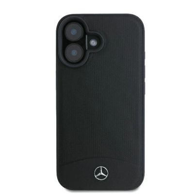 3. Mercedes Textured And Plain Leather MagSafe case for iPhone 16 - black