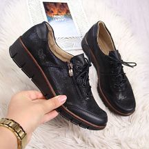 Leather shoes Helios W H334 black glossy