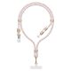 Dudao L20MAX 4in1 Cable / Lanyard USB-A / USB-C / Lightning PD QC 65W 1.5m - Pink